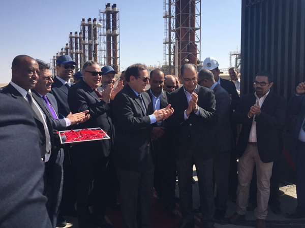 Energy Minister Ibrahim Saif and his Egyptian counterpart Tarek El Molla on Saturday inaugurate a supply station to provide natural gas to the Amman-Asia Electric Power Company’s multi-fuel run electricity plant (Petra photo)